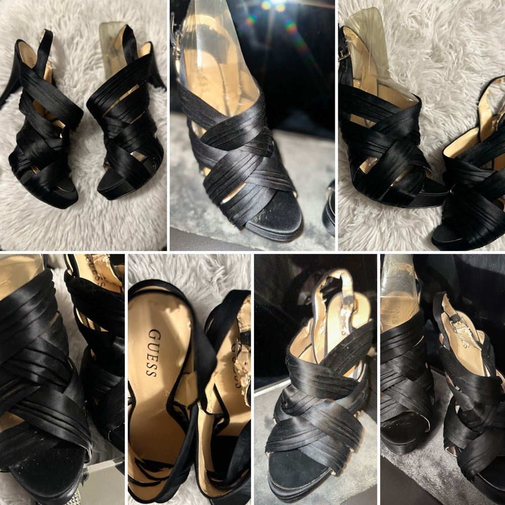 GUESS Black Crisscross Heels